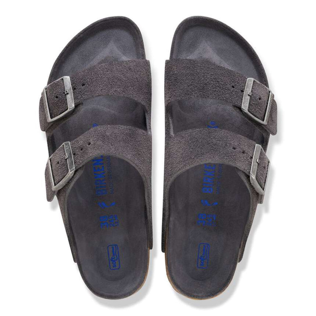 Birkenstock Arizona Soft Footbed Suede Leather Charcoal Tonal FB
