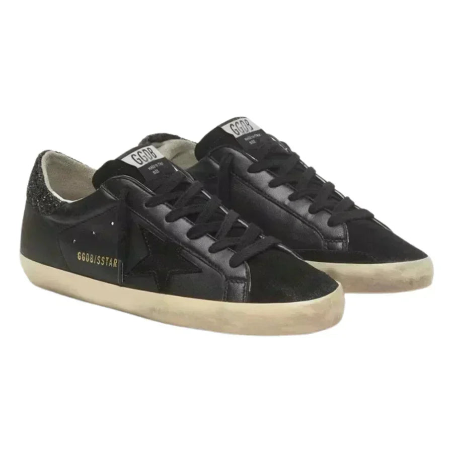 Golden Goose Superstar – Black Glitter Heel