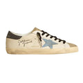Golden Goose Super-Star in nappa leather with light blue suede star and gray leather heel tab