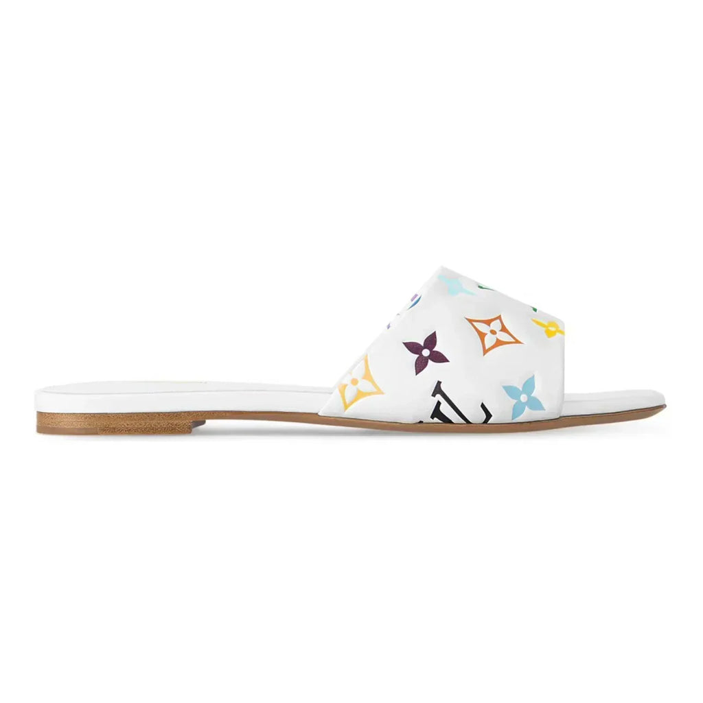 Louis Vuitton 6AM Flat Mules Takashi Murakami White