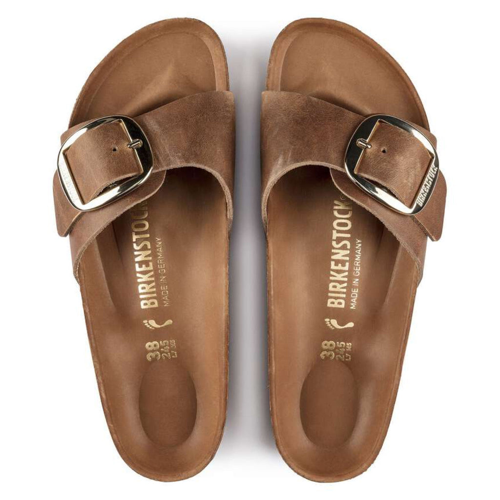 Birkenstock Madrid Big Buckle Oiled Leather Cognac