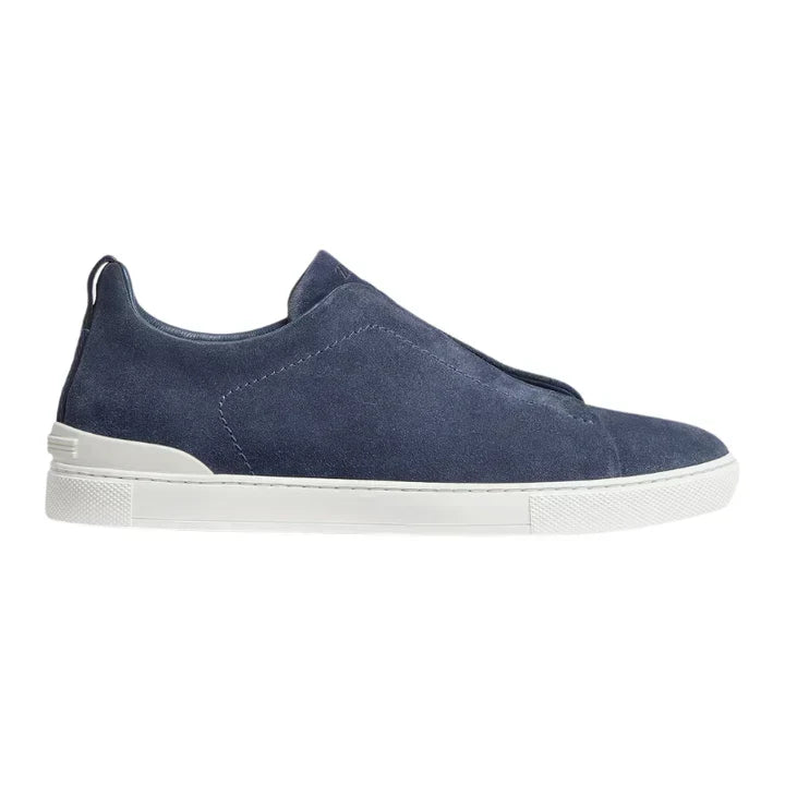 Zegna Grey Mélange Suede Triple Stitch™ Sneakers