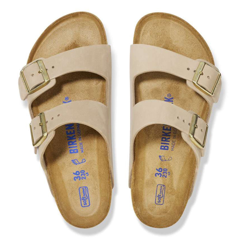 Birkenstock Arizona Soft Footbed Nubuck Leather Sandcastle
