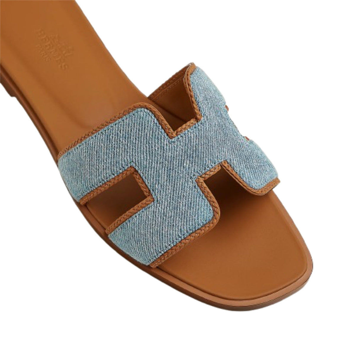 Hermes Oran sandal - Bleu Clair / Nature