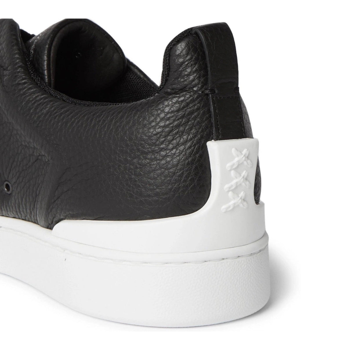 Zegna - Triple Stitch Full-Grain Leather and Suede Slip-On Sneakers - Black