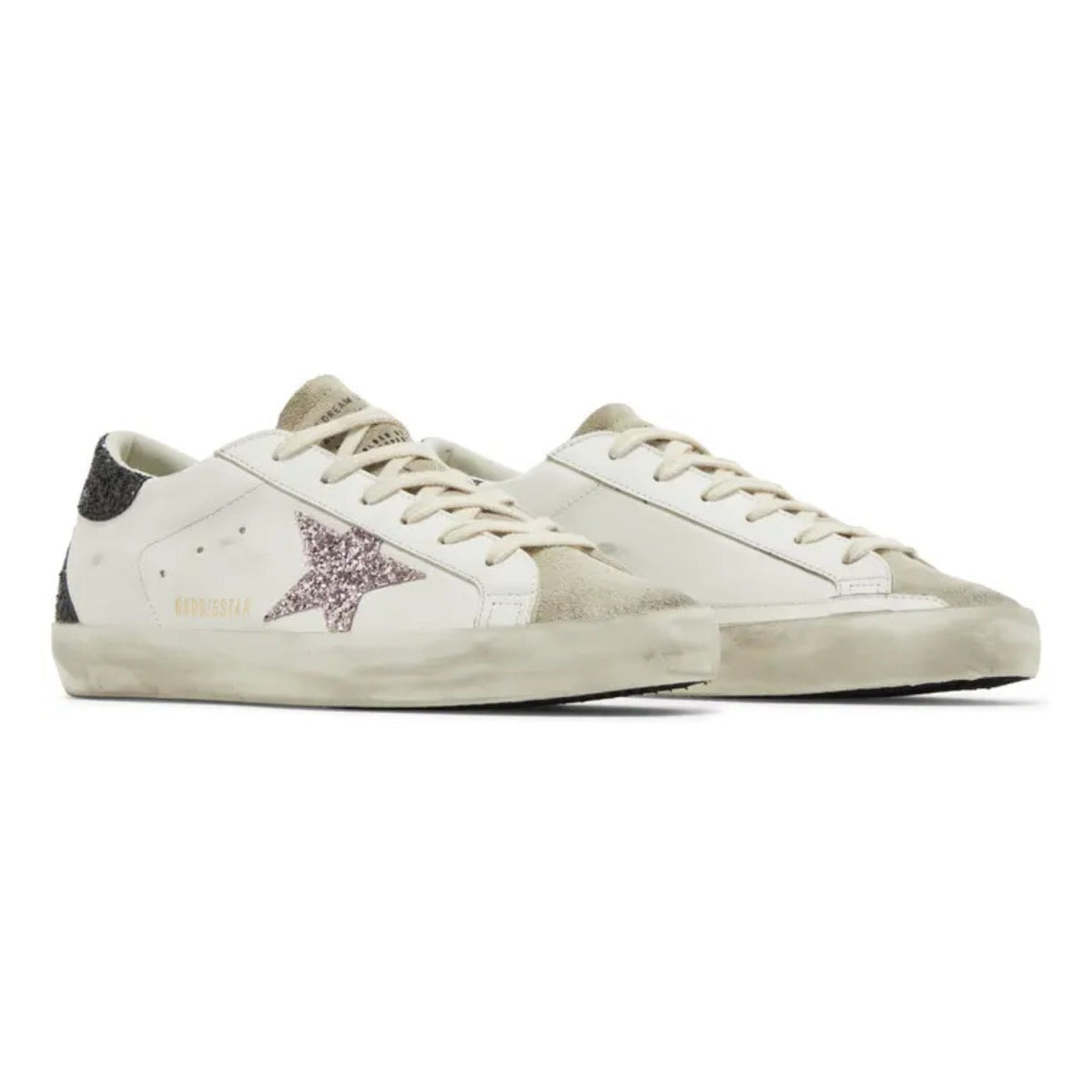 Golden Goose Super Star – White Black Cream Glitter