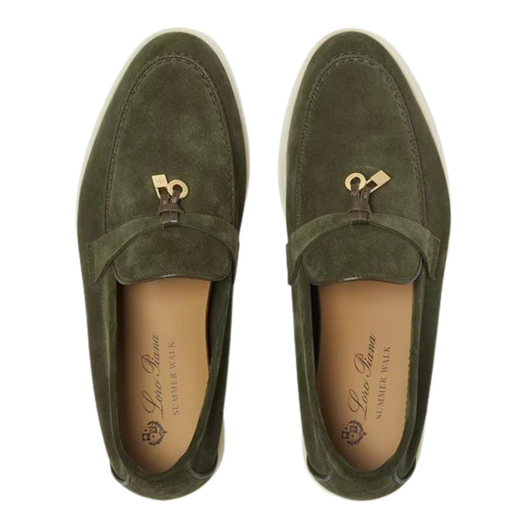 Loro piana Summer Charms Walk Loafer Ribbon Green