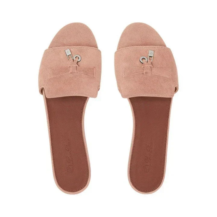 Loro piana Summer Charms Sandal Suede Goatskin Precious Rose