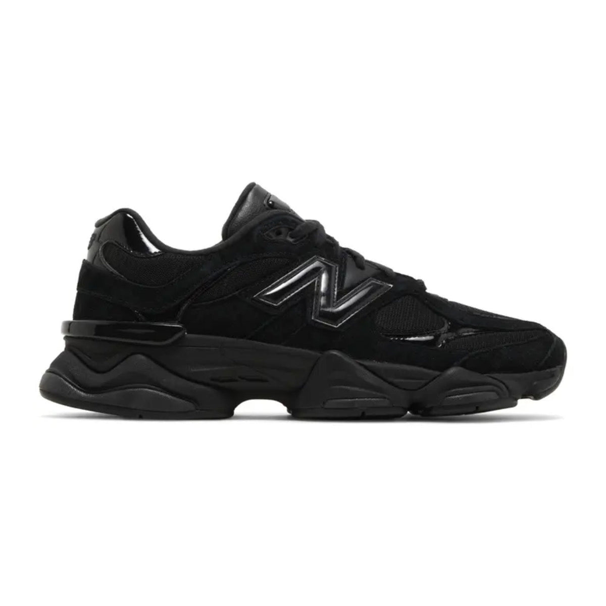 New Balance 9060 'Triple Black Suede Patent