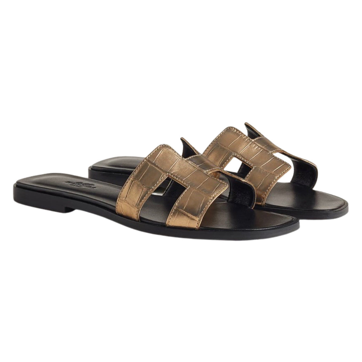 Hermes Oran sandal - Doré Foncé