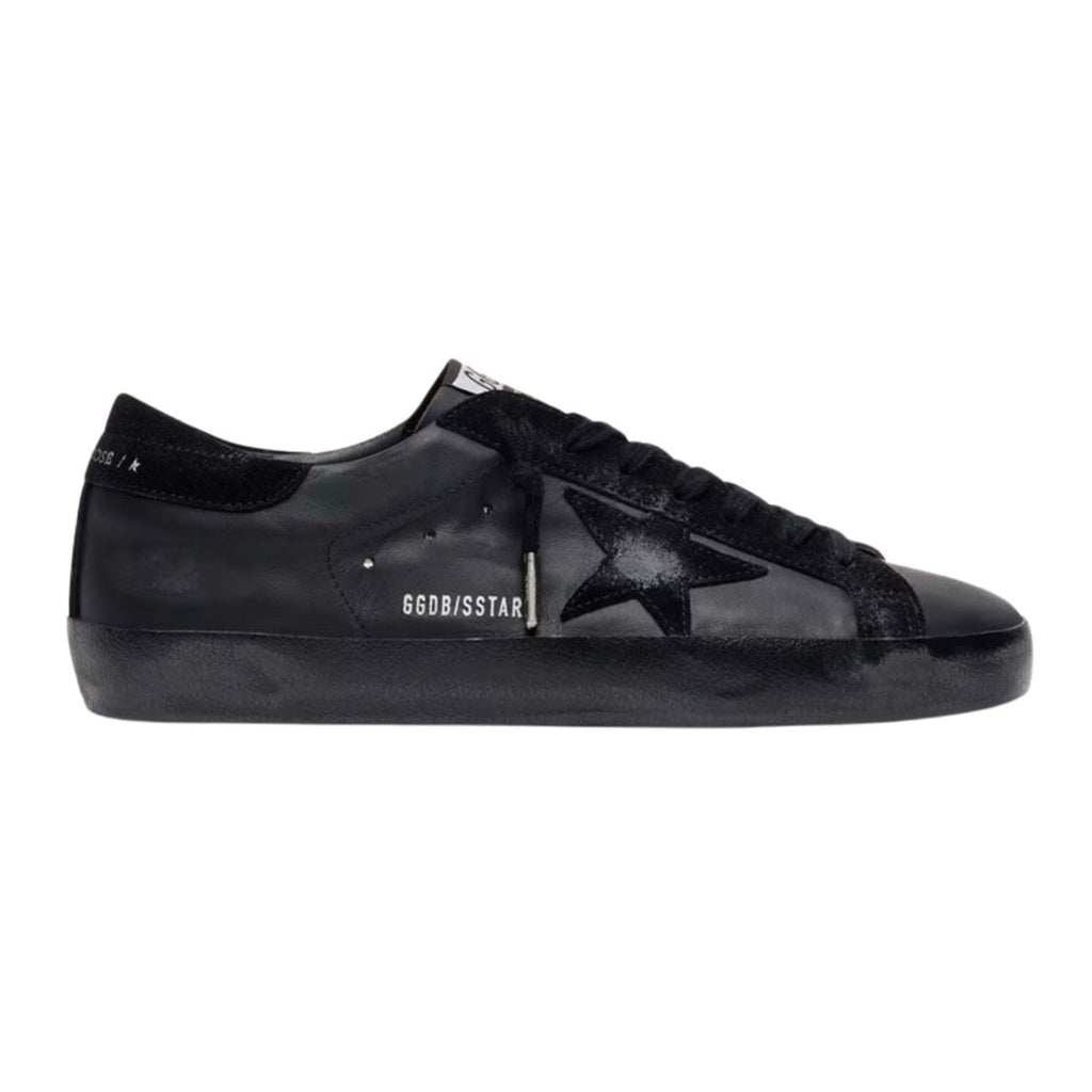 Golden Goose Super-Star in black nappa with black suede star and heel tab
