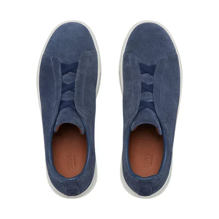 Zegna Grey Mélange Suede Triple Stitch™ Sneakers