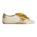 Golden Goose True-Star trainers in white nappa leather with gold star and beige suede heels tab