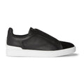 Zegna - Triple Stitch Full-Grain Leather and Suede Slip-On Sneakers - Black