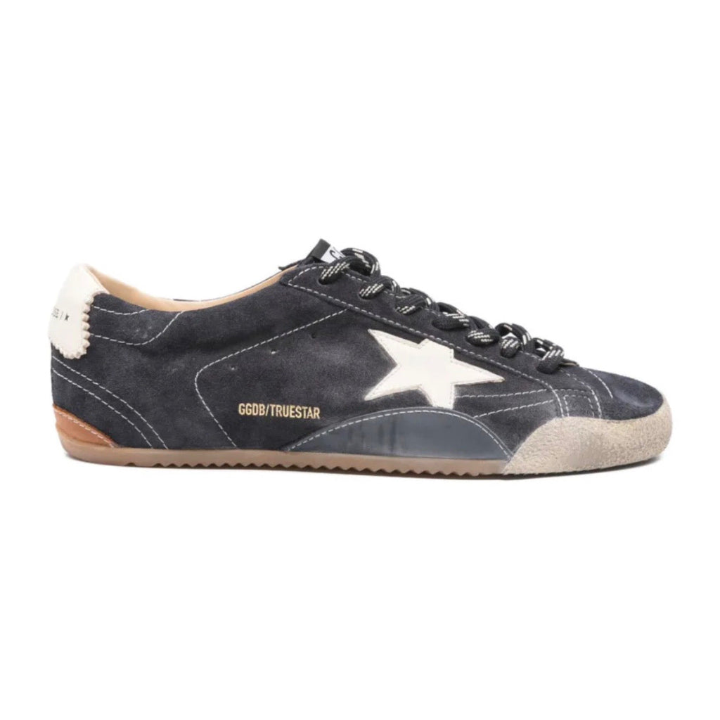 Golden Goose True-Star trainers in dark blue suede with white nappa leather star and heels tab