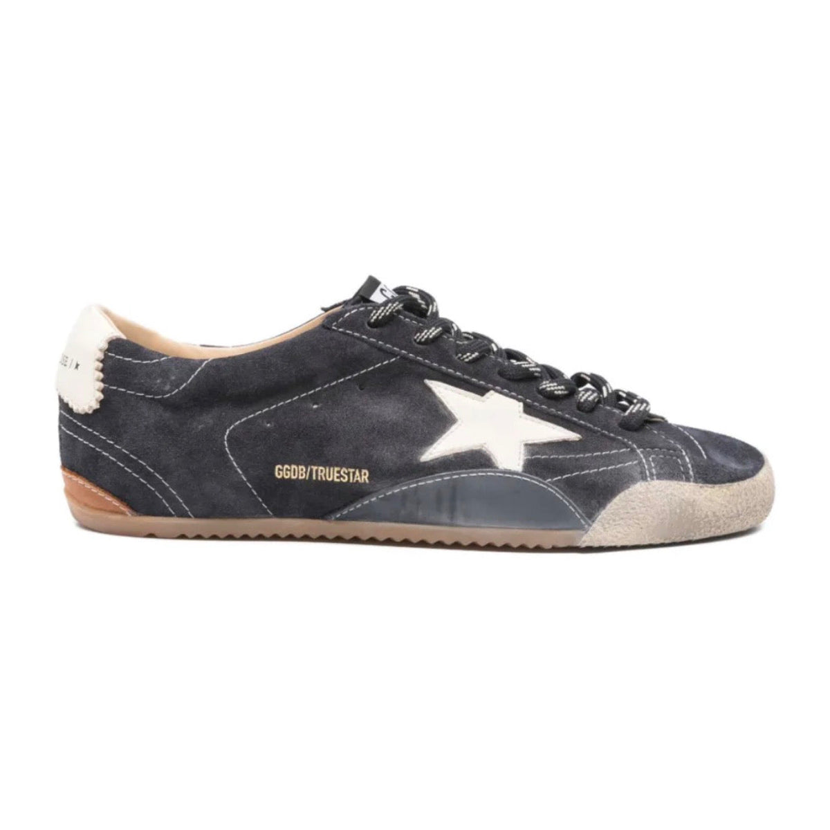 Golden Goose True-Star trainers in dark blue suede with white nappa leather star and heels tab