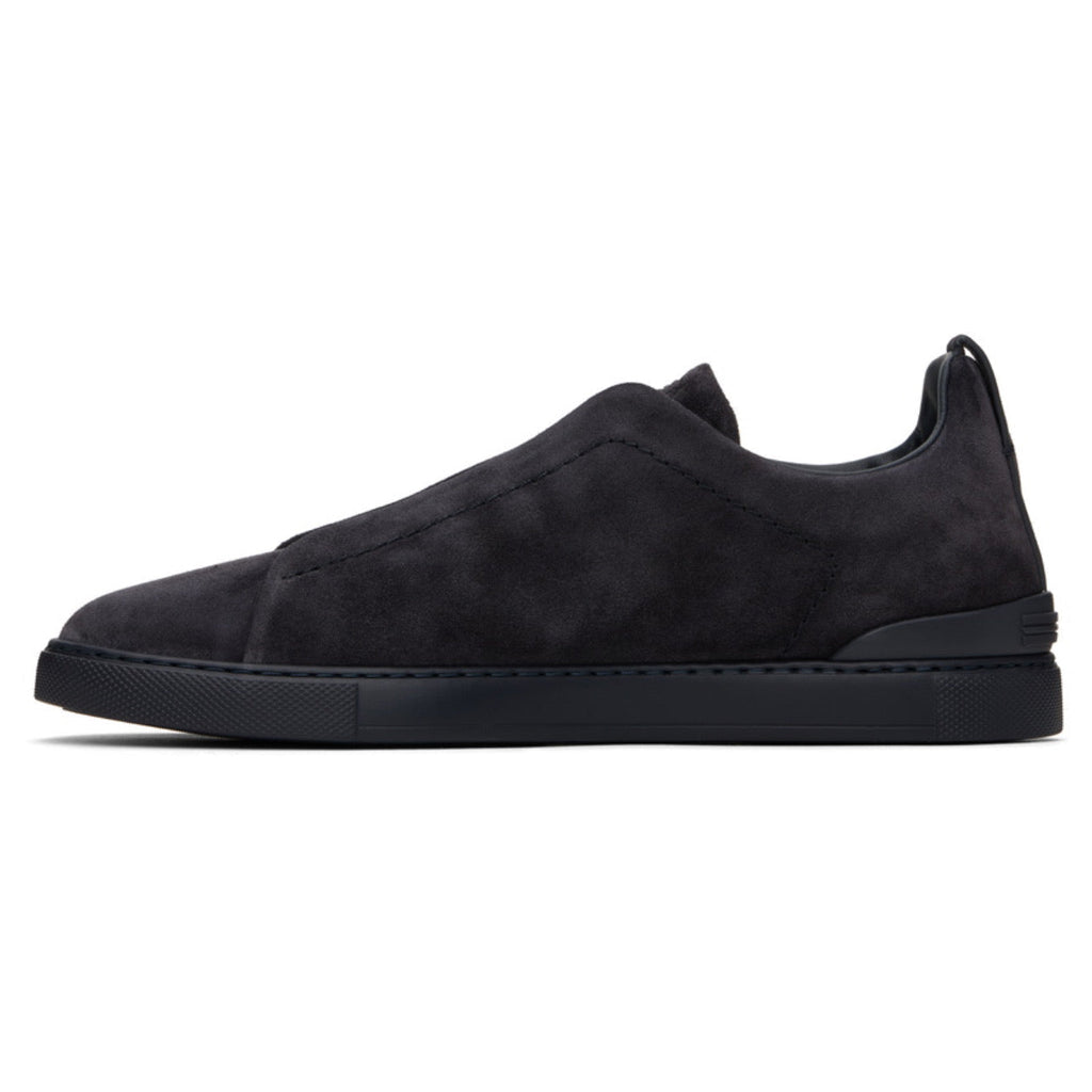 Zegna Triple Stitch Sneakers Full Navy Suede