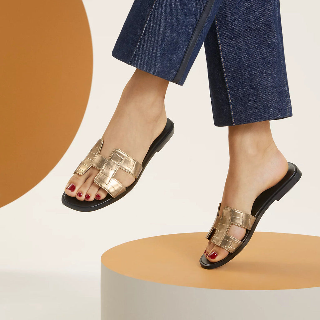 Hermes Oran sandal - Doré Foncé