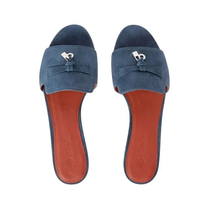 Loro piana Summer Charms Sandal Suede Goatskin Denim
