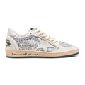 Golden Goose Ball Star trainers in silver glitter with ice-gray suede inserts