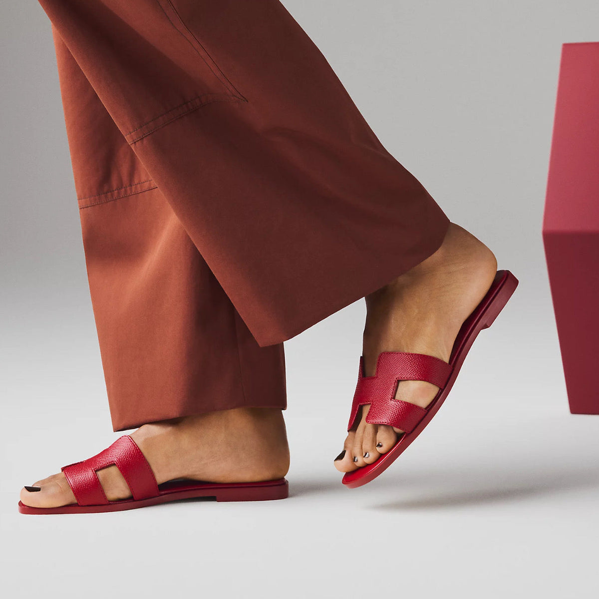 Hermes Oran sandal - Rose Framboise