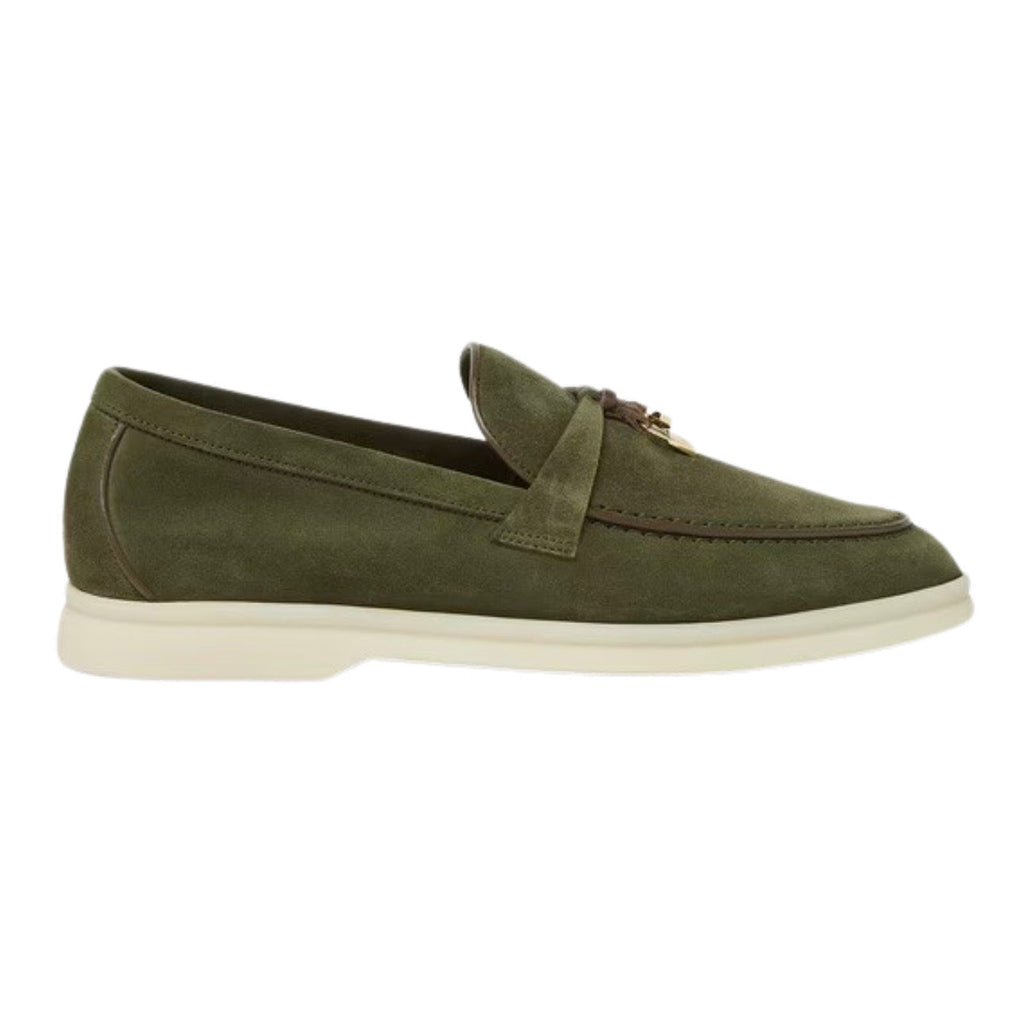 Loro piana Summer Charms Walk Loafer Ribbon Green