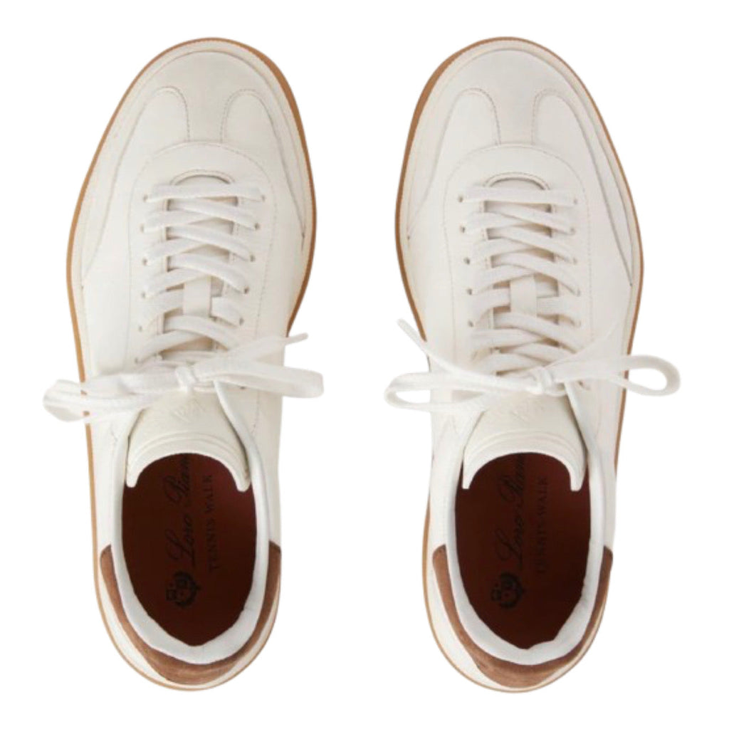 Loro piana Tennis Walk Sneaker Suede Calf Split White