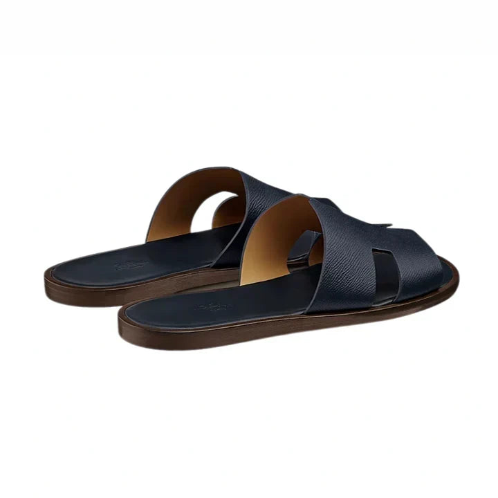 Hermes Izmir Sandal Marine Brown Epsom Leather