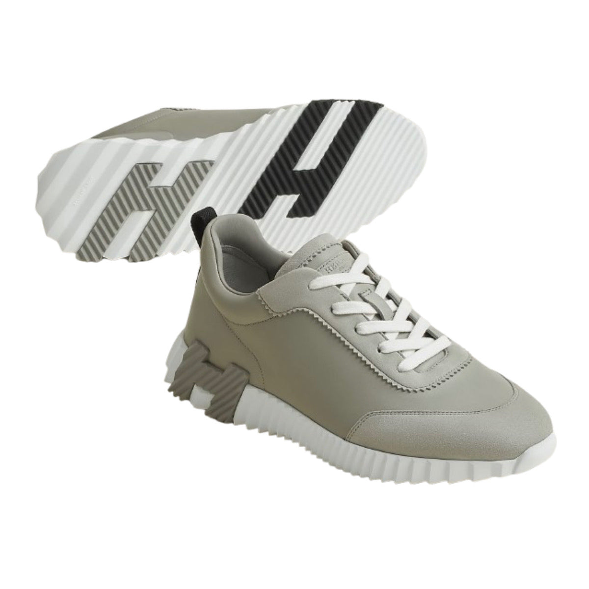 HERMES Blanc BOUNCING SNEAKER Gris Arctique