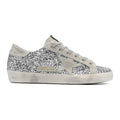 Golden Goose Super-Star trainers in silver glitter with ice-gray suede star