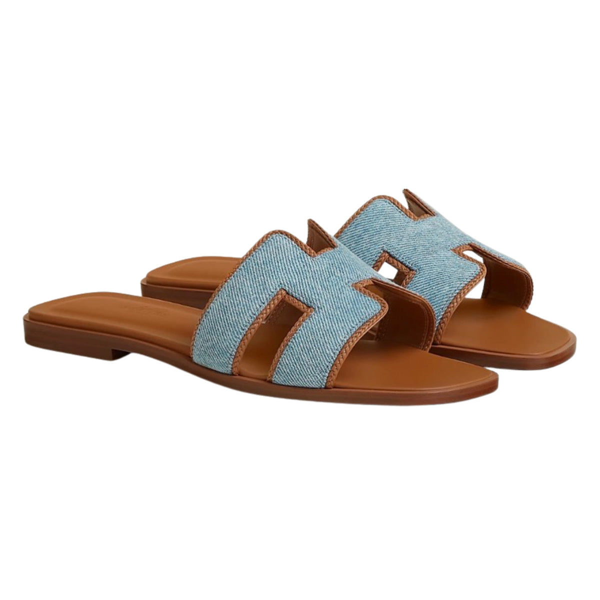 Hermes Oran sandal - Bleu Clair / Nature