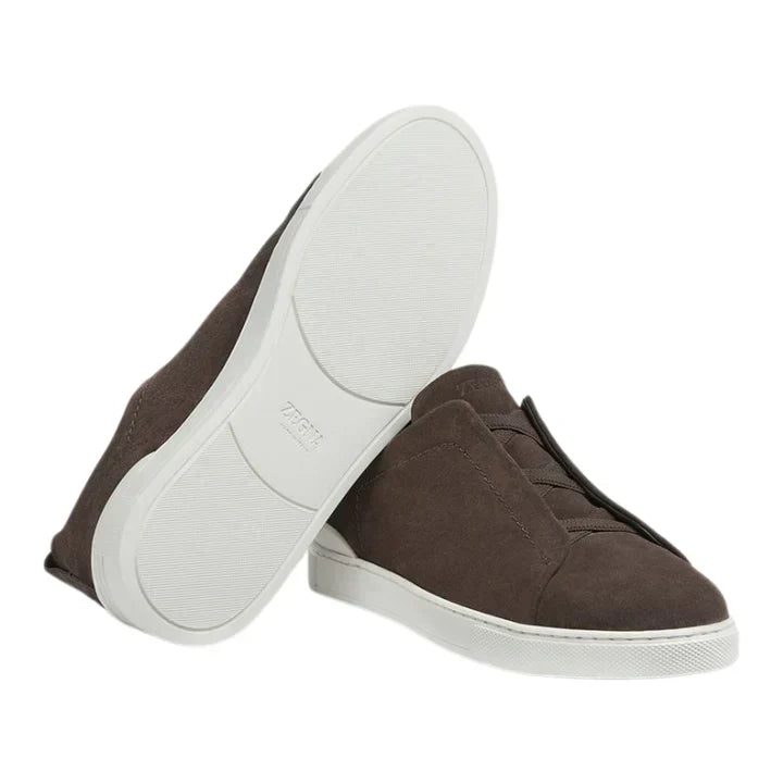Zegna Brown Suede Triple Stitch™ Sneakers